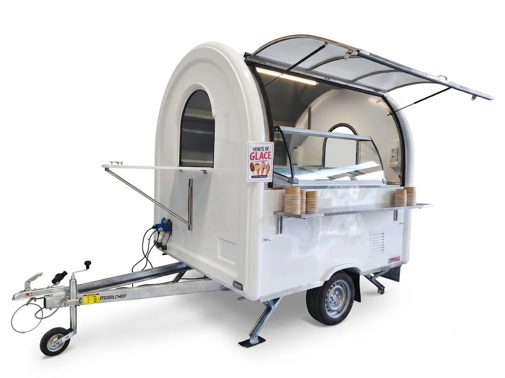 REMORQUE-GLACES-FOOD-TRUCK-AIR-220-FROST-1-ESSIEU-NON-FREINe-750-KG-PTAC-FT-AIR220-FROST-6 Eiswagen - Imbisswagen - 220 Air Frost - Einzelachse ohne Bremsen - 750 kg zulässiges Gesamtgewicht – Image 1
