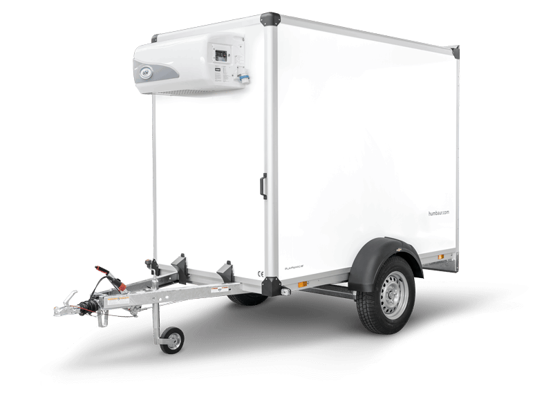 Remorque-frigo-feine-HUMBAUR-PTAC-1350-KG-250-x-1 HUMBAUR Kühlauflieger – zulässiges Gesamtgewicht: 1300 kg – 251 x 133 x H 168 cm – Image 1