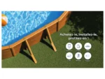 Ovaler Stahlpool „Pacific“ mit Holzoptik, 6,34 x 3,99 x 1,22 m – Grau – Image 4