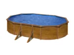 Ovaler Stahlpool „Pacific“ mit Holzoptik, 6,34 x 3,99 x 1,22 m – Grau – Image 8