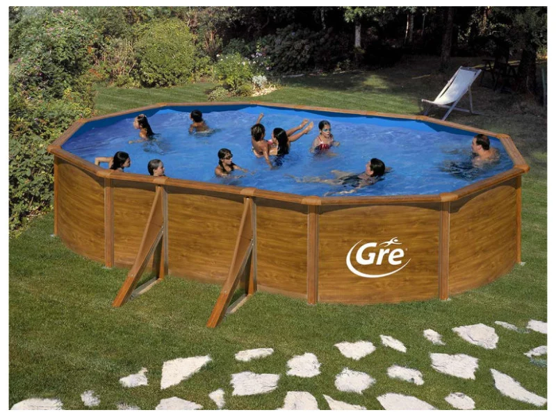 piscine-acier-aspect-bois-pacific-ovale-634-x-399-x-122-m-gre Ovaler Stahlpool „Pacific“ mit Holzoptik, 6,34 x 3,99 x 1,22 m – Grau – Image 1