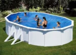 Bora Bora Ovaler weißer Stahl-Schwimmpool 6,34 x 3,99 x 1,22 m - Grau