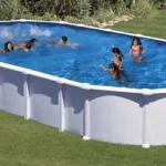 Weißes Stahlschwimmbecken Haiti oval 10,20 x 5,75 x 1,32 m - Gré