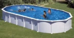 Weißes Stahlschwimmbecken Haiti oval 10,20 x 5,75 x 1,32 m - Gré