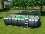 Rechteckiger, röhrenförmiger Pool aus schwarzem Leder, 5,40 x 2,50 x 1,22 m, mit Kuppel – Exit Toys – Image 2