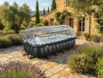 Rechteckiger, röhrenförmiger Pool aus schwarzem Leder, 5,40 x 2,50 x 1,22 m, mit Kuppel – Exit Toys – Image 15