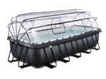 Rechteckiger, röhrenförmiger Pool aus schwarzem Leder, 5,40 x 2,50 x 1,22 m, mit Kuppel – Exit Toys – Image 4