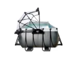 Rechteckiger, röhrenförmiger Pool aus schwarzem Leder, 5,40 x 2,50 x 1,22 m, mit Kuppel – Exit Toys – Image 9