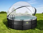 Runder, röhrenförmiger Pool aus schwarzem Leder, 4,27 x 1,22 m, mit Kuppel – Exit Toys – Image 2