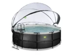 Runder, röhrenförmiger Pool aus schwarzem Leder, 4,27 x 1,22 m, mit Kuppel – Exit Toys – Image 4