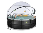 Runder, röhrenförmiger Pool aus schwarzem Leder, 4,27 x 1,22 m, mit Kuppel – Exit Toys – Image 3