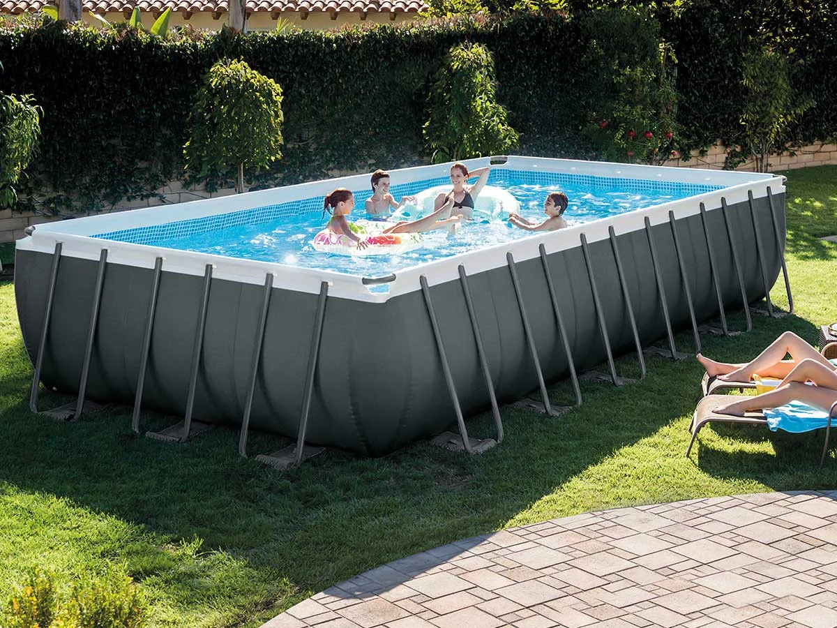 piscine-tubulaire-ultra-xtr-frame-rectangulaire-732-x-366-x-132-m-intex (3) Intex Ultra XTR Frame Rechteckiger Röhrenpool 7,32 x 3,66 x 1,32 m – Image 1