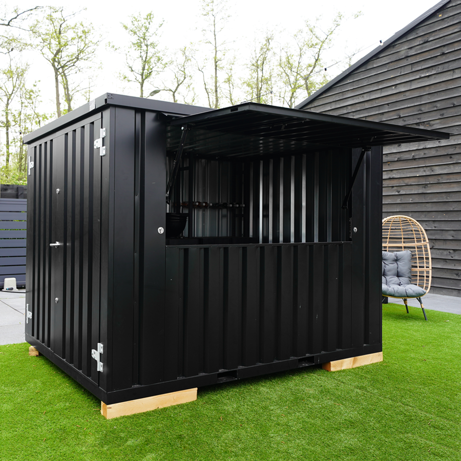 3x2-RAL-9005-a Pop-up-Store 3x2m XL Anthrazit – Bild 1