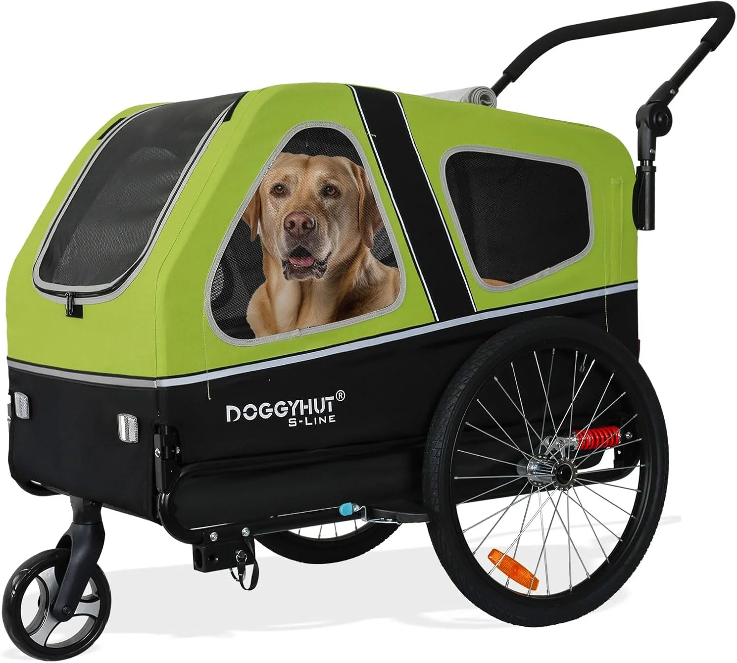 Remorque-de-velo-et-poussette-Doggyhut-Pour-chiens-jusqua-454-kg Doggyhut Fahrradanhänger und Kinderwagen – Für Hunde bis 45,4 kg – Image 1